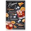 Finest Folia - Targa in alluminio decorativa con ricetta per cocktail, decorazione in metallo per bar, bancone, pub, cucina, caffè, regalo per compleanno, ricetta RV003 (16 Negroni), 20 x 30 cm