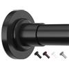 Yeabett Pali per Tende, Asta per Tenda Estensibile da 48-119,4 cm, Asta Telescopica per Tende da Bagno o Finestre, Senza Foratura, Antiscivolo, Antiruggine, Nero