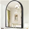 HLFMVWE Specchio da parete ad arco, con cornice in metallo nero, specchio da bagno ad arco da parete, per camera da letto, ingresso e soggiorno, 40 x 30 cm