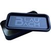 BLAUBACH® Contenitore con vassoio arrotolabile, vassoio girevole, inodore, scatola di metallo, nero, 15 x 7,6 x 2,7 cm