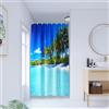 YISURE - Tenda da doccia, fantasia: mare, spiaggia, oceano, palme, 120 x 200 cm, in tessuto resistente alla muffa, lavabile in lavatrice, con 8 occhielli in metallo, 120 cm di larghezza x 200 cm di