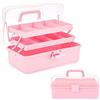 SUMNACON Scatola multiuso a 3 livelli, priva di BPA, per cucito, kit medico, porta penne, scatola di ordinamento regolabile, scatola per cosmetici, organizer portatile con coperchio per artigianato