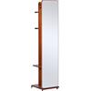 HOMCOM Specchio da Terra con Appendiabiti, Mensole e Ruote, Sistema Antiribaltamento, MDF e Legno, 40x44.5x170cm, Color Ciliegia