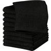 Tata Home Set 12 Asciugamani Parrucchiera Cotone Nero Assorbenti Morbidi Teli Salviette Parrucchiera Professionali Misura 50x90 cm Colore Nero (Set 12 Pezzi)
