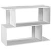 URBNLIVING Scaffale in legno a 2 ripiani, larghezza 80 cm, autoportante, con scomparti irregolari, per camera da letto, studio, soggiorno, ufficio, moderna libreria aperta