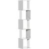 HOMCOM Libreria a 5 livelli scaffale porta libri in legno, scaffale cubo per soggiorno, ufficio, 33 x 28 x 161 cm, bianco e grigio
