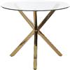 Beliani Tavolo da pranzo rotondo moderno glam ⌀ 90 cm 4 persone piano in vetro temperato Oro