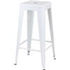 Totò Piccinni Sgabello Industry in Metallo Design Industriale (Bianco, 1 Sgabello)
