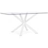 Yellowshop | Tavolo Rettangolare YAML160x90 cm cm - Piano in Vetro Temperato e Struttura in Acciaio Bianco, Design Moderno per Sala da Pranzo e Soggiorno