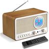 Wholede DAB+/FM Radio con Bluetooth, Radio DAB Plus, radio digitale da cucina, r adio con telecomando,Radi o da cucina, radiosveglia con funzione sleeptimer, allarme snooze - USB/Aux-In (Bianco)