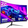 Gawfolk Schermo PC Gamer Curvo 27 Pollici 180Hz, 1080p Monitor PC Gaming 144/165Hz 1800R, Schermo Del Computer Gioco con FreeSync & Eye-Care Technology, DP, HDMI, Nero