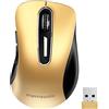 memzuoix Mouse Wireless 2.4GHz, Mouse Ottico Portatile 1400 DPI con Mini Ricevitore USB, 5 Tasti e Funzionamento a Batterie per Laptop, Desktop, MacBook - Oro