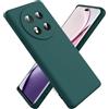Ikziwreo Cover per Honor Magic 7 Lite 5G,Custodia in Silicone Morbido TPU Liquido,Case Protettiva Gomma Antiurto - Verde Notte