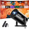 coolid Mini Proiettore Full HD 1080P, Proiettore Portatile Videoproiettore [App integrata] WiFi 6 Bluetooth 5.4 Proiettore Auto Keystone, Chiavetta TV/USB/Laptop/HDMI/Phone, con Cavo HDMI