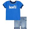 Levi's Lvb Ringer Tee And Short Set Bimbo, Blu Palazzo, 6 Mesi