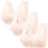 Générique Set di 3 reggiseni da donna, apertura anteriore, di grandi dimensioni, push up bh, reggiseno, supporto forte, reggiseno sportivo, non imbottito, reggiseno a buon mercato, aperto davanti a Bra, beige,