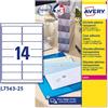 AVERY Poliestere adesivo L7563 trasparente 25fg A4 99,1x38,1mm (14et/fg) laser Avery