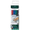 FABER-CASTELL BUSTA 4 COLORI PENNARELLO MULTIMARK 0,4mm SUPERFINE FABER-CASTELL