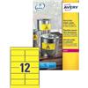AVERY Poliestere adesivo L6107 giallo fluo 20fg A4 99,1x42,3mm (12et/fg) laser Avery