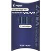 PILOT SET 3 REFILL ROLLER HI-TECPOINT V5-V7 RICARICABILE BLU BEGREEN PILOT