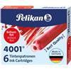 PELIKAN SCATOLA 6 CARTUCCE INCHIOSTRO TP/6 ROSSO PELIKAN 4001 (0ATM05)