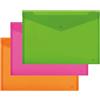 LEBEZ SET 3 BUSTE CON BOTTONE A4-33,5x23,5cm COLORI Fluo Ass. LEBEZ ART.80438