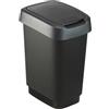 ROTHO PATTUMIERA 25LT in PPL Nero/Grigio COPERCHIO BASCULANTE ROTHO
