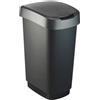 ROTHO PATTUMIERA 50LT in PPL Nero/Grigio COPERCHIO BASCULANTE ROTHO