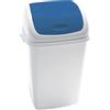 MEDIALINTERNATIONAL Pattumiera a basculante 50Lt Rif Basic Bianco/Blu