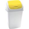 MEDIALINTERNATIONAL Pattumiera a basculante 50Lt Rif Basic Bianco/Giallo