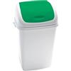 MEDIALINTERNATIONAL Pattumiera a basculante 50Lt Rif Basic Bianco/Verde
