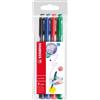 STABILO Astuccio 4 pennarelli Point Max punta 0,8mm blu/nero/rosso/verde Stabilo