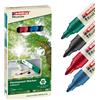 EDDING SET 4 MARCATORI PERMANENTI 21 ECOLINE P.CONICA COLORI ASSORTITI EDDING