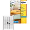 AVERY Etichetta adesiva J8651 bianca 25fg A4 38,1X21,2mm (65et/fg) inkjet Avery