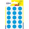 AVERY Blister 90 etichetta adesiva tonda PSA blu Ø19mm Avery
