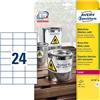 AVERY Poliestere adesivo L4718 bianco 20fg A4 70x37mm (24et/fg) laser Avery