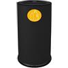 STILCASA Contenitore tondo 3 scomparti 70L in acciaio nero Stilcasa