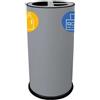 STILCASA Contenitore tondo 3 scomparti 70L in acciaio grigio Stilcasa