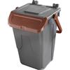 MobilPlastic Contenitore portarifiuti Ecology 35Lt c/sportello e maniglione bruno