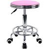 KKTONER Poggiapiedi Rotondo Regolazione in Altezza in Pelle PU con Cuscinetti Rotante per Salone Sgabello per Massaggi per Piccoli lavori (Pink)