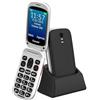 Funker E300 Max Audio 3 4G, telefono cellulare con coperchio facile da usare, tasti e schermo grandi, audio PRO compatibile con apparecchi acustici, volume extra forte con amplificatore,