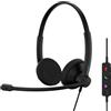 EPOS IMPACT 100 MS Stereo USB-C+A Cuffie con Microfono, Certificate Microsoft Teams, Cancellazione Rumore, Leggere, Controllo Chiamate, Auricolari Morbidi, Adattatore USB, Professionali UC