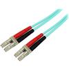 StarTech.com Cavo in fibra ottica multimodale da LC/UPC a LC/UPC OM4 da 2 m - Fibra LOMMF/VCSEL 50/125 µm, Reti 100G - Bassa perdita di inserzione - Cavo patch in fibra LSZH - Turchese (450FBLCLC2)