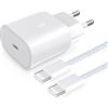 YISH Cavo USB C USB C： 3A Cavo USB Type-C To Type-C 60W 1M Cavi USB C C Nylon Intrecciato Filo con 25W Caricatore Type C