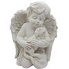 KiaoTime Statua commemorativa a forma di angelo con cane, per interni ed esterni, per casa, giardino, cucciolo di cane da guardiano, 17,8 cm
