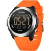 BIEWO Orologio sportivo digitale da uomo, orologio militare da uomo, impermeabile, per esterni, con quadrante grande, casual, con cronometro luminoso, Arancione