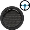 Akozon AUTO Pulsante del clacson del volante, Kit di pulsanti per corno esterno in fibra di carbonio per 6 bulloni per parti modificate auto volante
