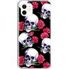 VooDirop Custodia per cellulare per Halloween, compatibile con Apple iPhone 12 Mini, trasparente [resistente agli urti] in morbido silicone [antigraffio] TPU Bumper ultra sottile con motivo floreale