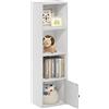 Furinno Luder Libreria a 4 Ripiani con Armadio a 1 Anta, Bianco, 4-Tier