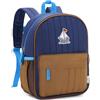 VASCHY Zaino Bambino, Zaino Scuola Elementare Bambini Zainetto Asilo Bambina 2-4 Anni 7L Blu Marrone